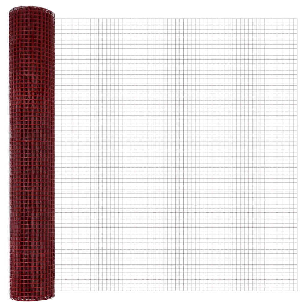 vidaXL Welded Wire Fence 2500 x 150 cm Red 5