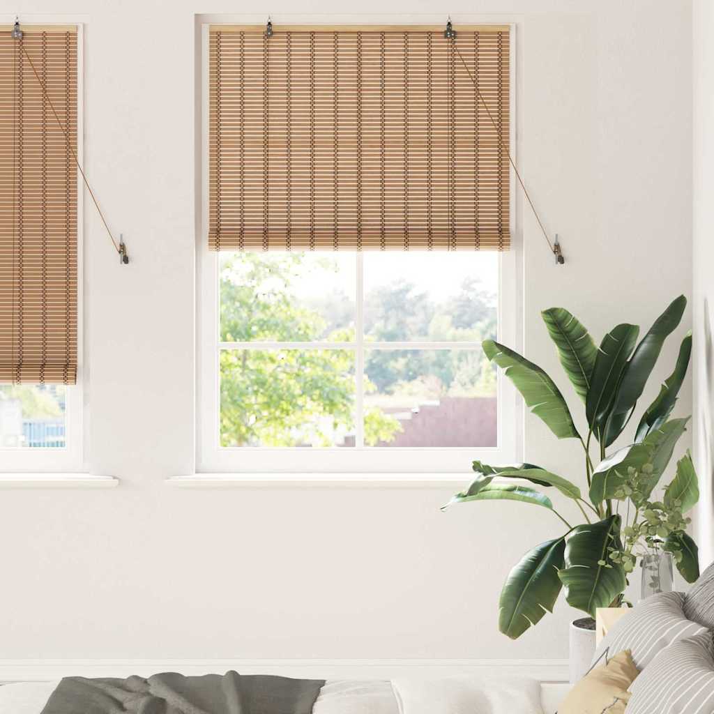 vidaXL Roller Blind Natural and Brown 120 x 220 cm Bamboo 1