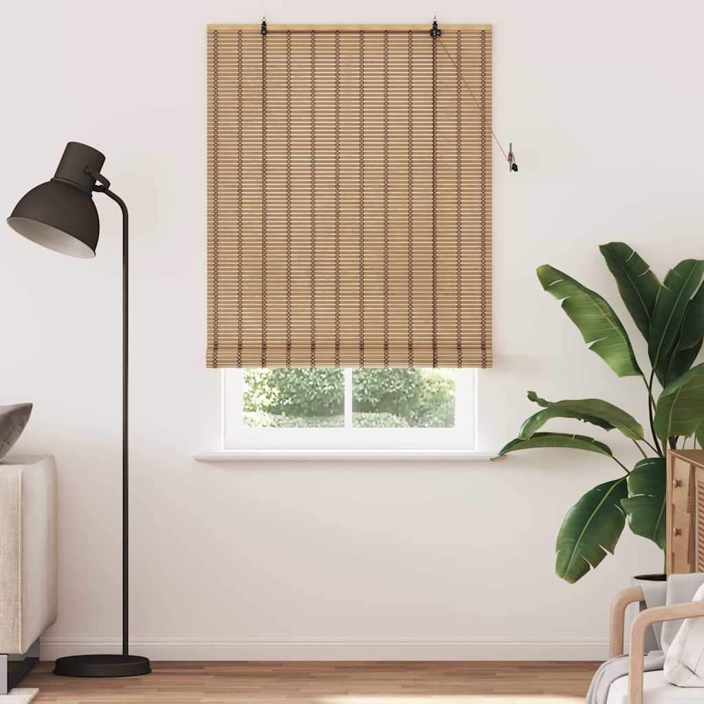 vidaXL Roller Blind Natural and Brown 120 x 220 cm Bamboo 3