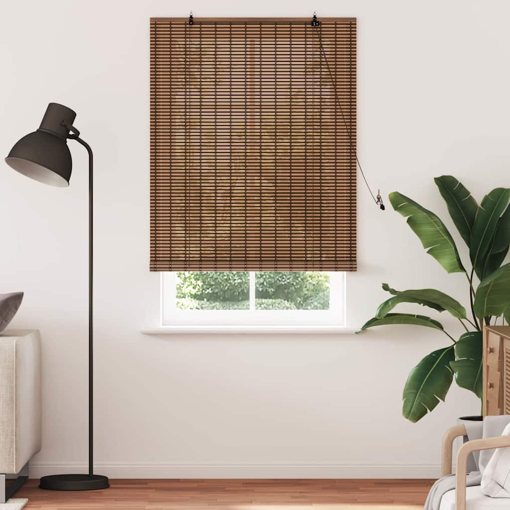 vidaXL Roller Blind Brown 120 x 220 cm Bamboo 3