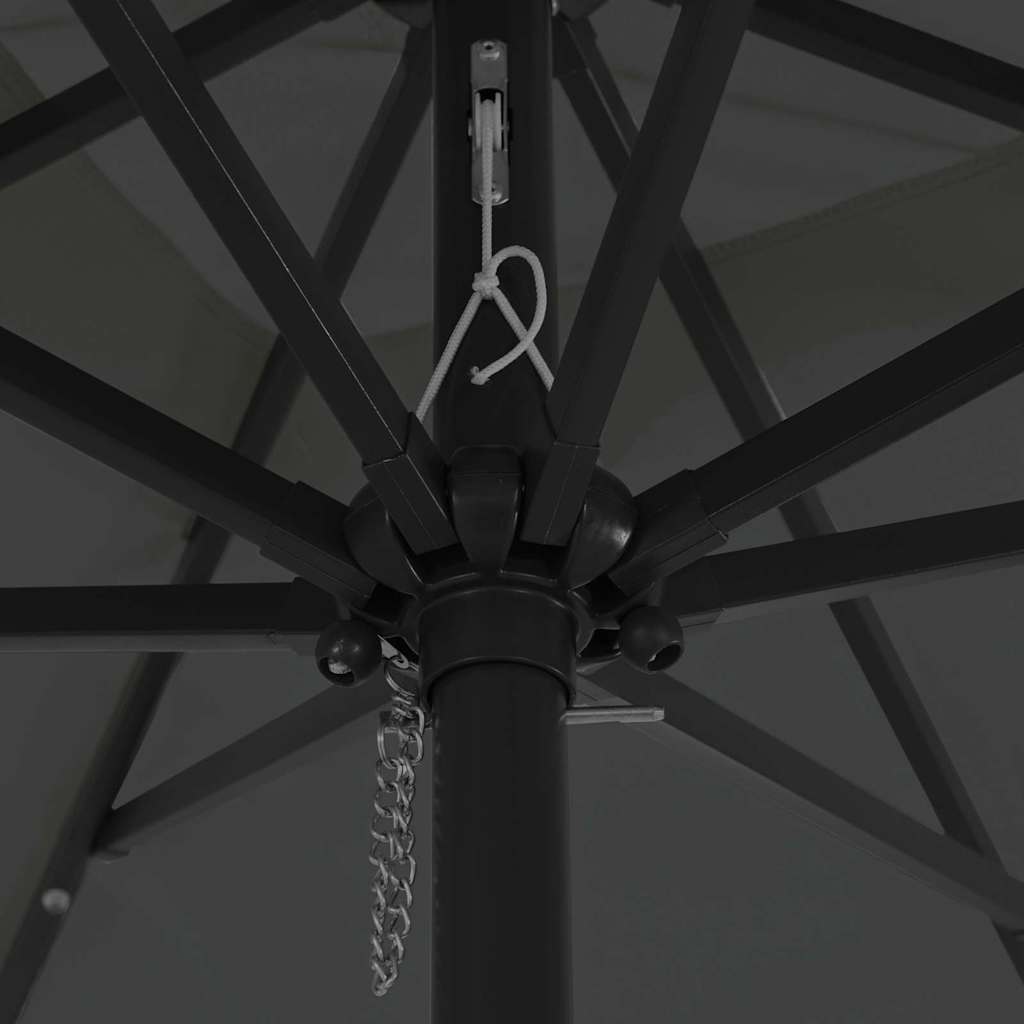 Garden Parasol 295 x 295 x 245 cm Polyester and Steel Anthracite