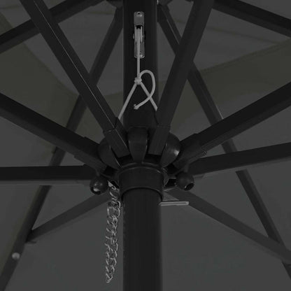 Garden Parasol 295 x 295 x 245 cm Polyester and Steel Anthracite
