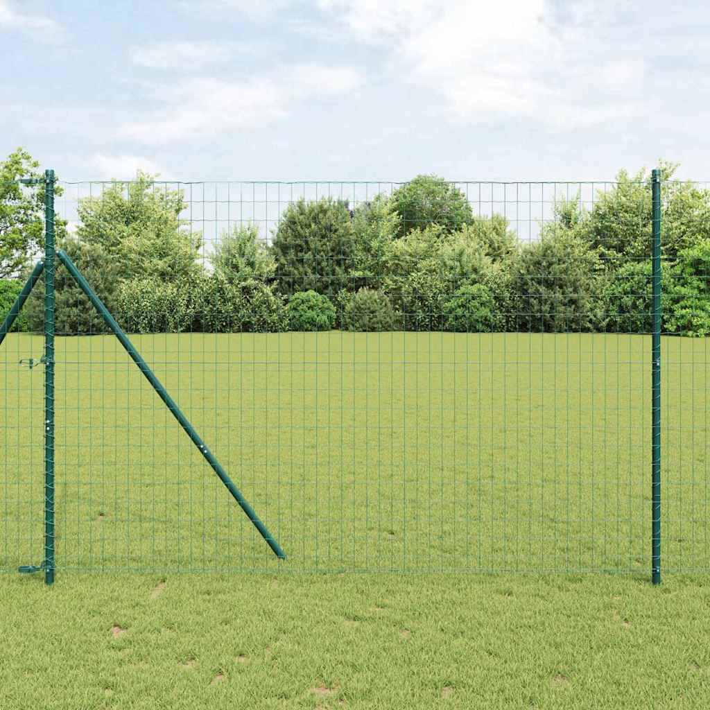vidaXL Euro Fence 1.5 x 10 m PVC-coated iron Green 1