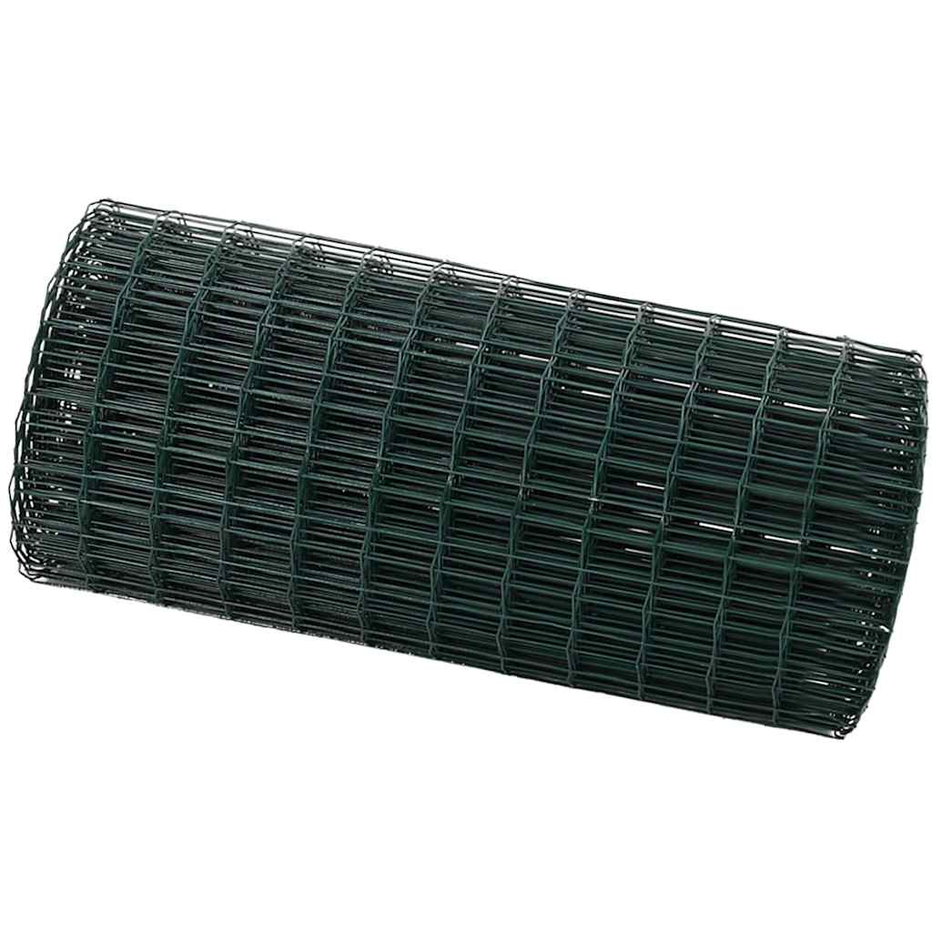 vidaXL Euro Fence 0.6 x 25 m PVC-coated iron Green 2