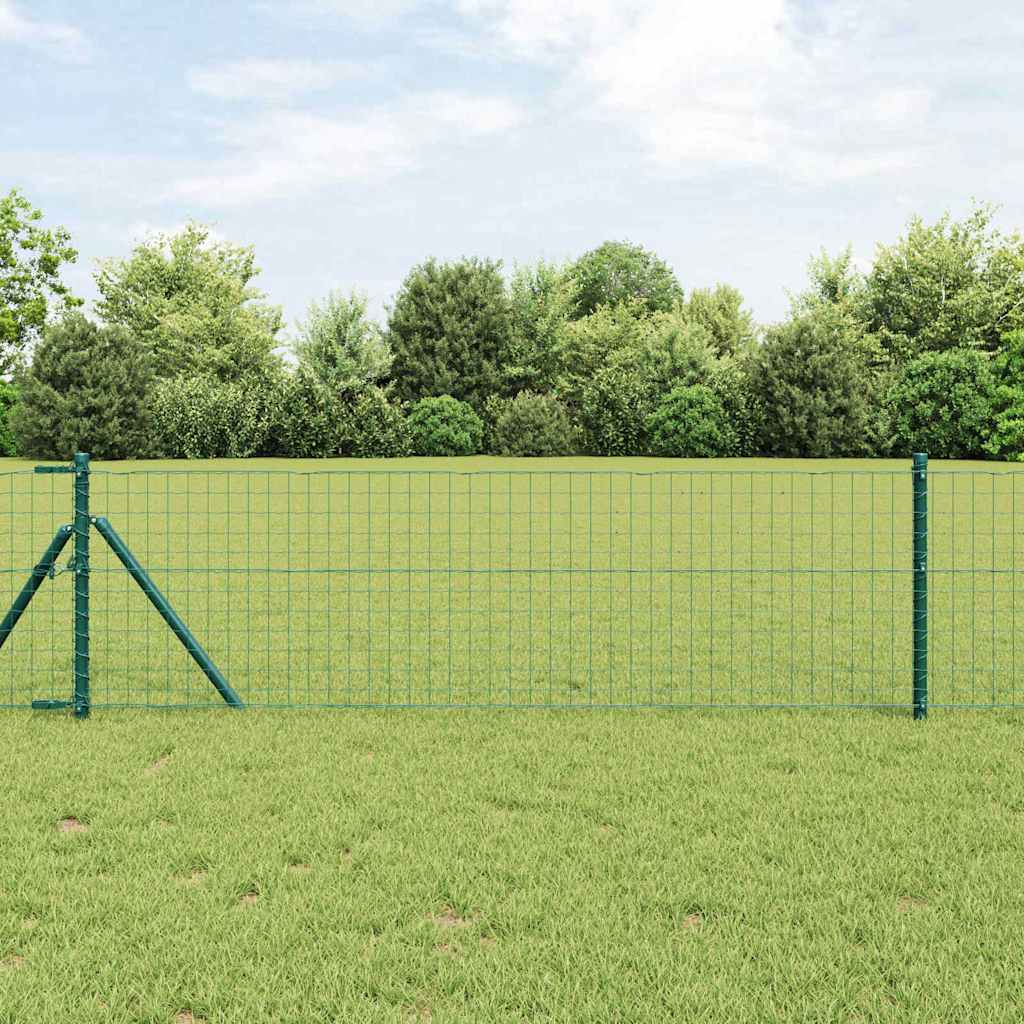 vidaXL Euro Fence 0.8 x 25 m PVC-coated iron Green 1