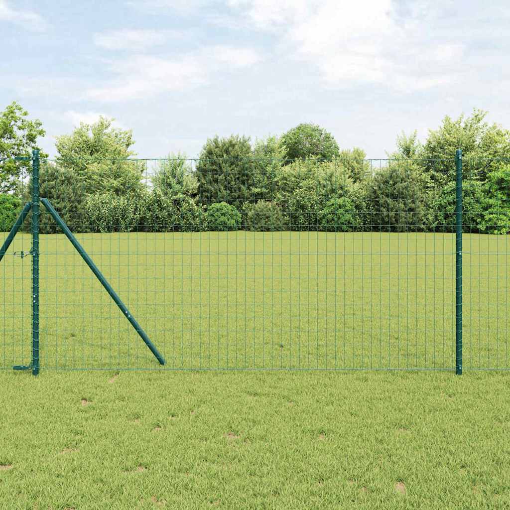 vidaXL Euro Fence 1 x 25m PVC-coated iron Green 1