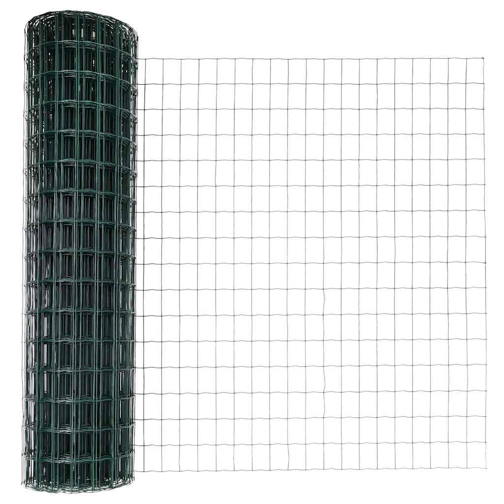 vidaXL Euro Fence 1 x 25m PVC-coated iron Green 5