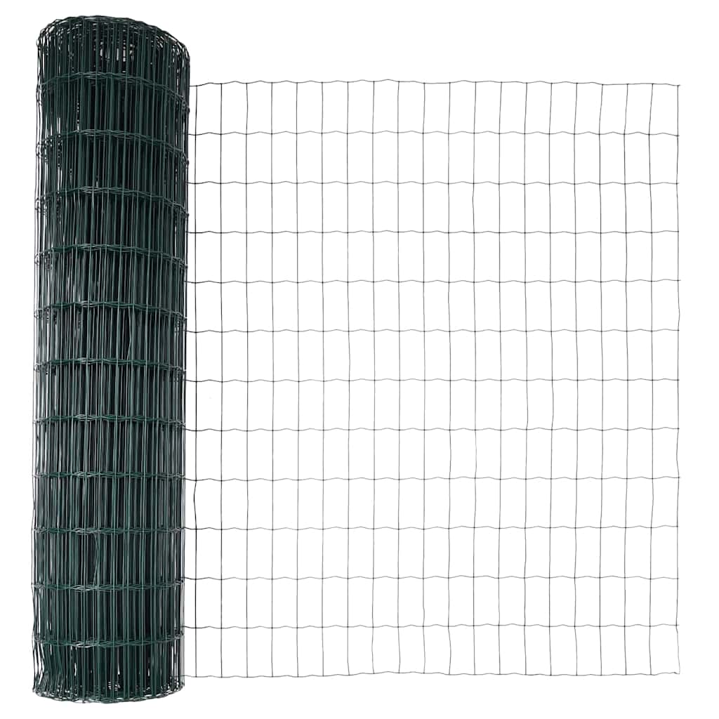 vidaXL Euro Fence 1 x 25 m PVC-coated iron Green 5