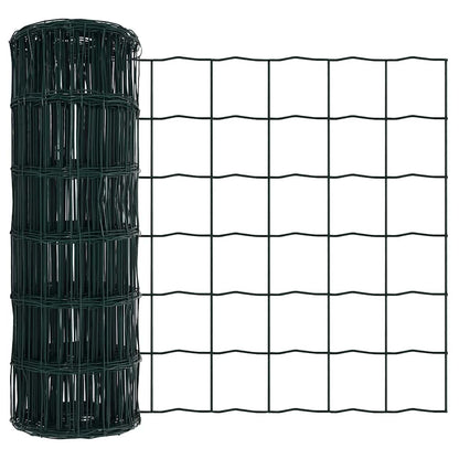 vidaXL Euro Fence 0.4 x 50 m PVC-coated iron Green 5