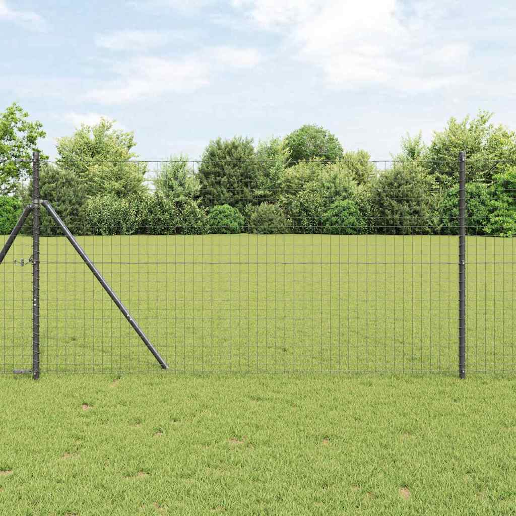vidaXL Euro Fence 1.4 x 10 m PVC-coated iron Grey 1