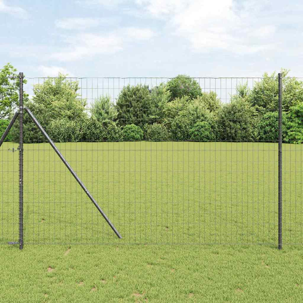 vidaXL Euro Fence 1.6 x 10 m PVC-coated iron Grey 1