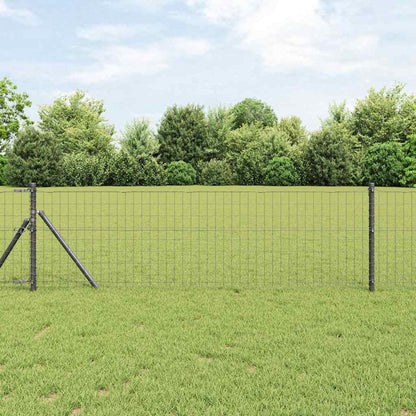 vidaXL Euro Fence 0.8 x 25 m PVC-coated iron Grey 1