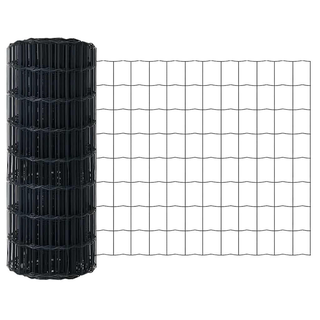 vidaXL Euro Fence 0.8 x 25 m PVC-coated iron Grey 5