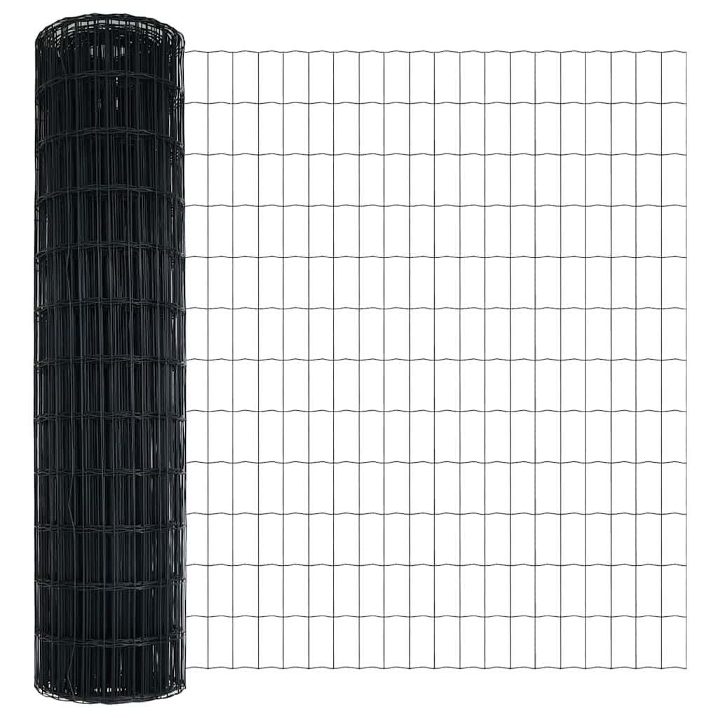 vidaXL Euro Fence 1 x 25 m PVC-coated iron Grey 5
