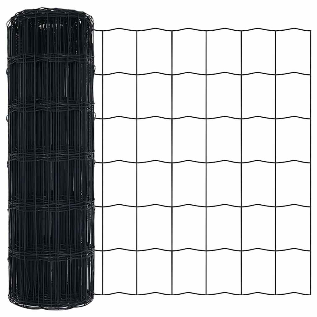 vidaXL Euro Fence 0.6 x 50 m PVC-coated iron Grey 5
