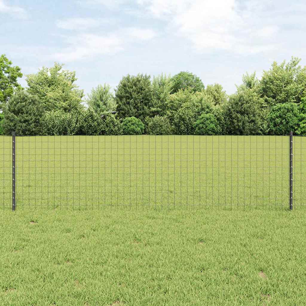 Embedded Fence Post Grey Powder-Coated Steel Steel/grey