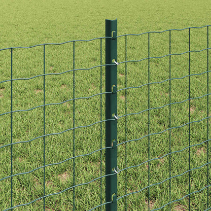 vidaXL Euro Fence with Post 10 x 0.6 m PVC-Coated Steel Green Mesh 4
