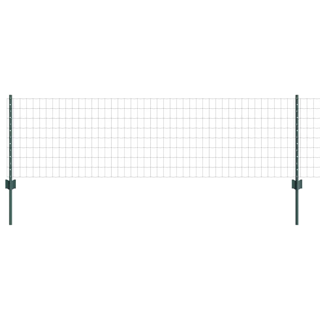 vidaXL Euro Fence with Post 10 x 0.6 m PVC-Coated Steel Green Mesh 6