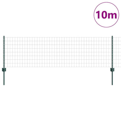 vidaXL Euro Fence with Post 10 x 0.6 m PVC-Coated Steel Green Mesh 3