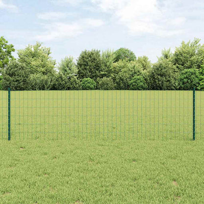 vidaXL Euro Fence with Post 10 x 0.6 m PVC-Coated Steel Green Mesh 1