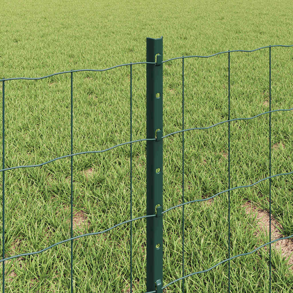 Euro Fence with Post PVC-Coated Steel Green Mesh
