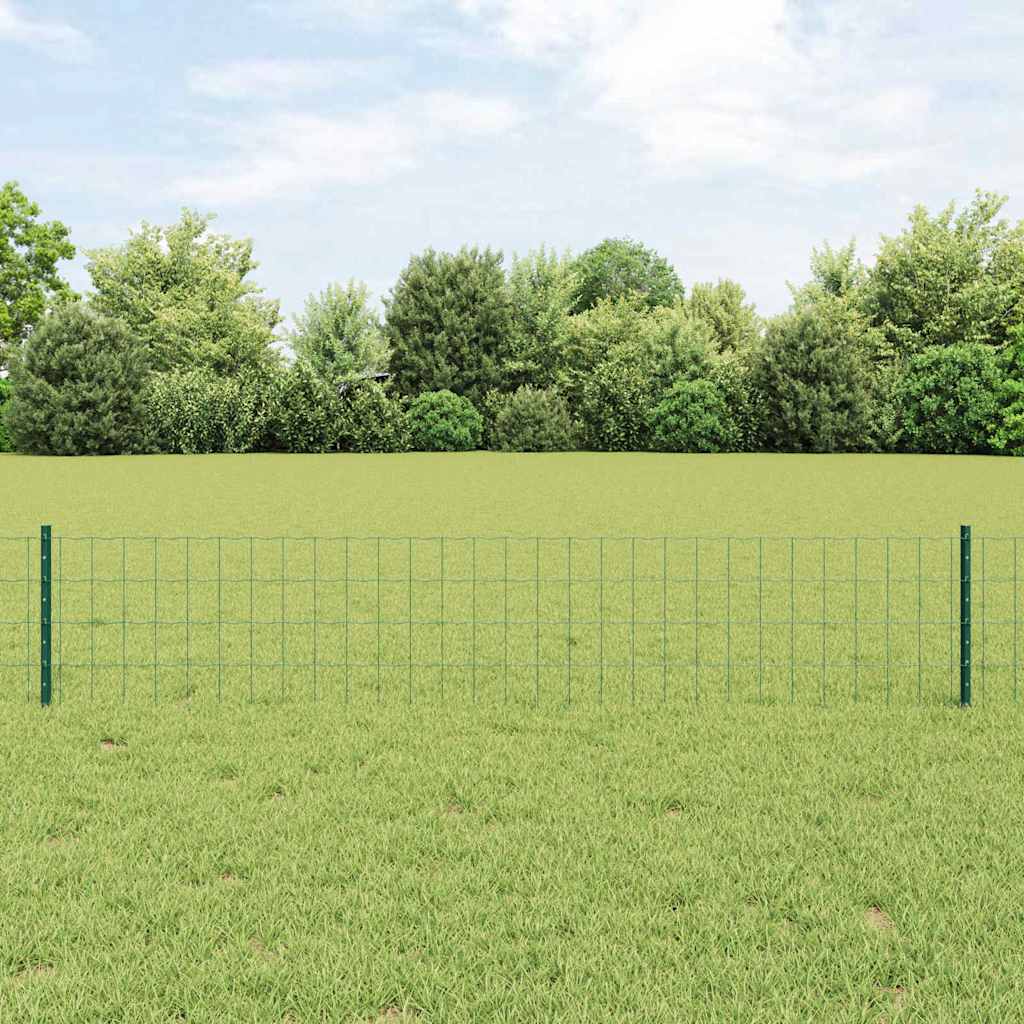 Euro Fence with Post PVC-Coated Steel Green Mesh