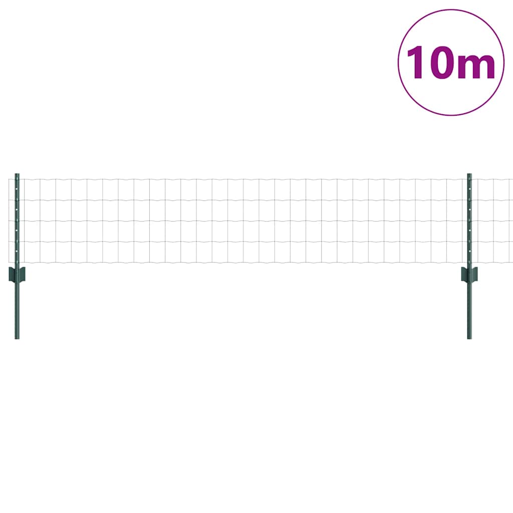 Euro Fence with Post PVC-Coated Steel Green Mesh