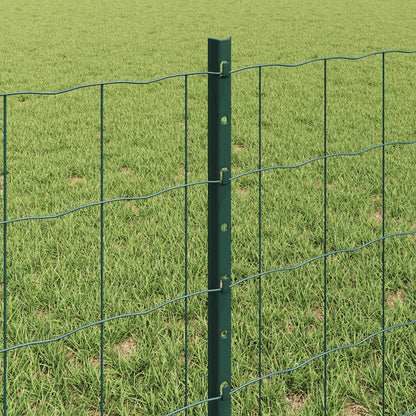 vidaXL Euro Fence with Post 10 x 0.6 m PVC-Coated Steel Green Mesh 4