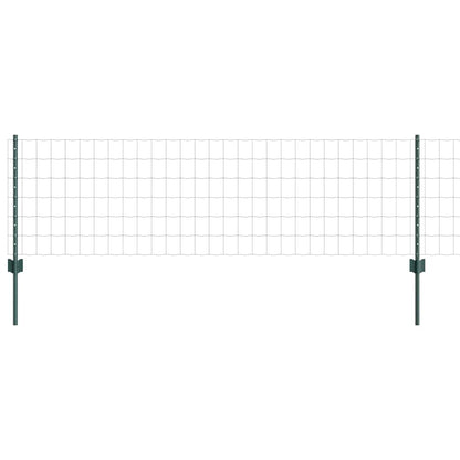 vidaXL Euro Fence with Post 10 x 0.6 m PVC-Coated Steel Green Mesh 6