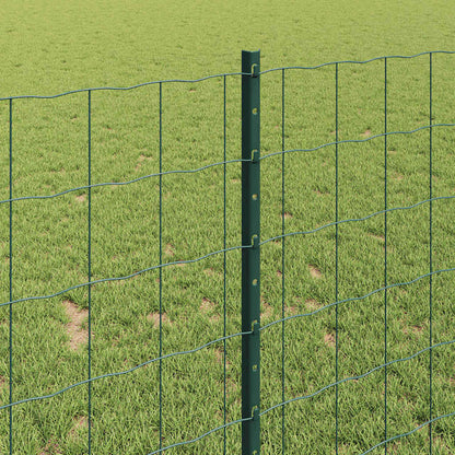 vidaXL Euro Fence with Post 10 x 1 m PVC-Coated Steel Green Mesh 4