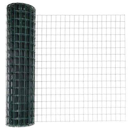 vidaXL Euro Fence with Post 10 x 1 m PVC-Coated Steel Green Mesh 2