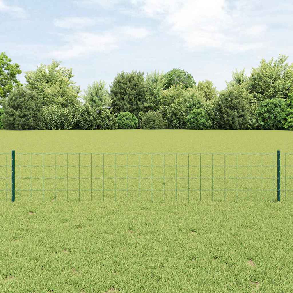 Euro Fence with Post PVC-Coated Steel Green Mesh