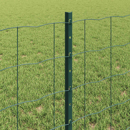 vidaXL Euro Fence with Post 10 x 0.6 m PVC-Coated Steel Green Mesh 4