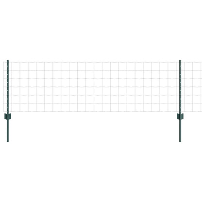 vidaXL Euro Fence with Post 10 x 0.6 m PVC-Coated Steel Green Mesh 6