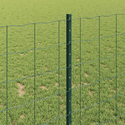 vidaXL Euro Fence with Post 10 x 1 m PVC-Coated Steel Green Mesh 4