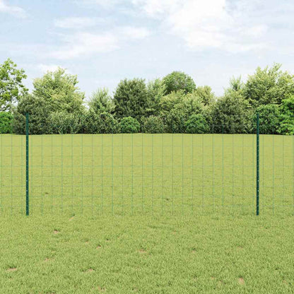 vidaXL Euro Fence with Post 10 x 1 m PVC-Coated Steel Green Mesh 1