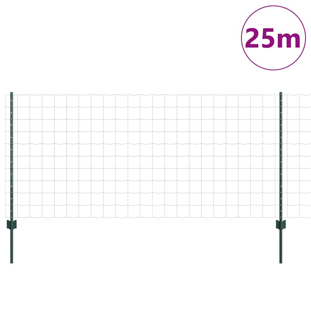 Euro Fence with Post 25 x 1.2 m PVC-Coated Steel Mesh Green 25 x 1 m – 50 x 0.6 m 25 x 1 m fence (10 x 10 cm mesh)