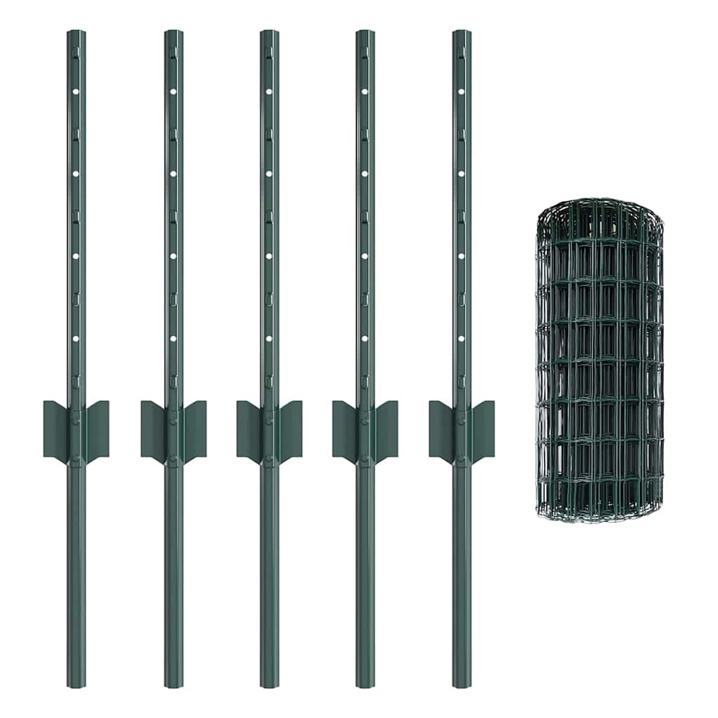 Euro Fence Post PVC-Coated Steel Green Mesh