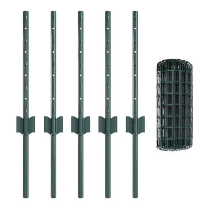 Euro Fence Post PVC-Coated Steel Green Mesh
