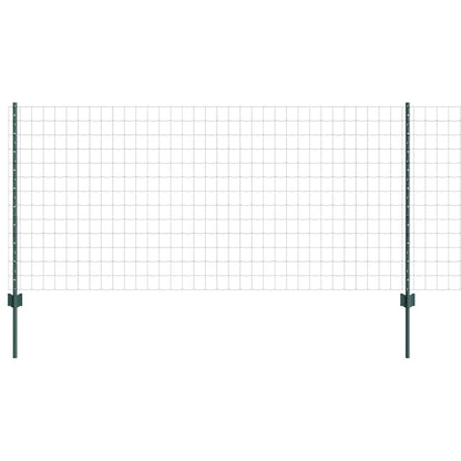 vidaXL Euro Fence with Post 10 x 1 m PVC-Coated Steel Green Mesh 2