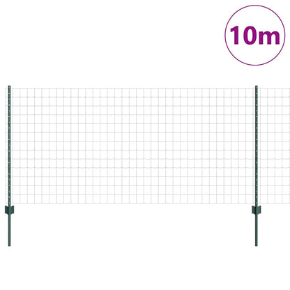 vidaXL Euro Fence with Post 10 x 1 m PVC-Coated Steel Green Mesh 3