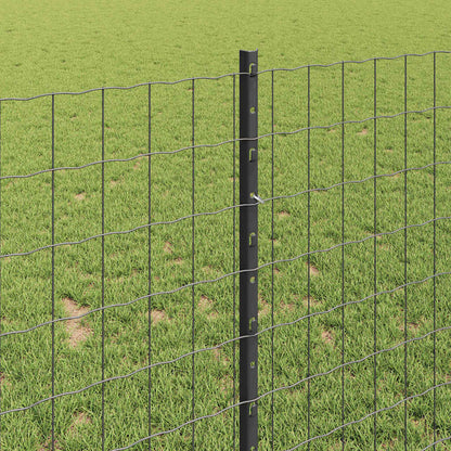 vidaXL Euro Fence with Post 10 x 1 m PVC-Coated Steel Grey Mesh 4