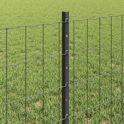 Euro Fence with Post PVC-Coated Steel Grey Mesh