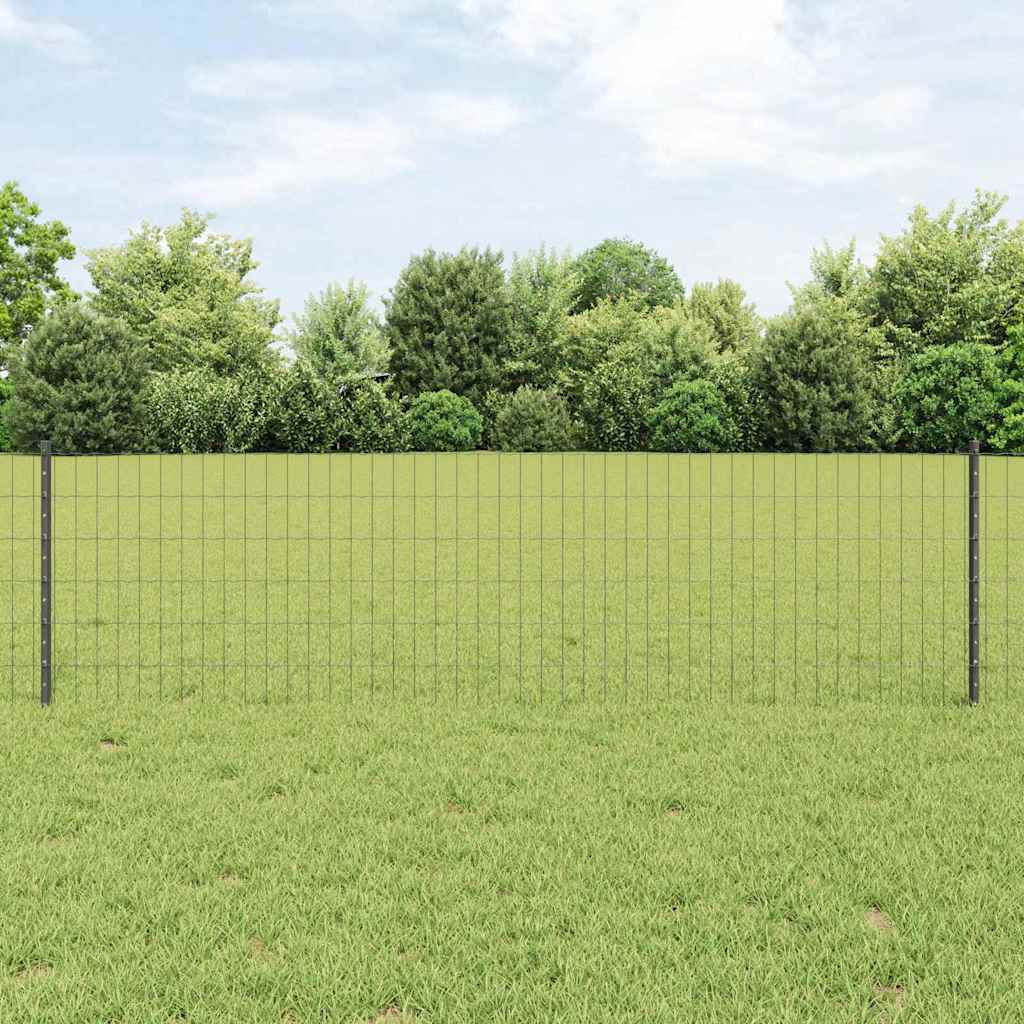 Euro Fence with Post PVC-Coated Steel Grey Mesh
