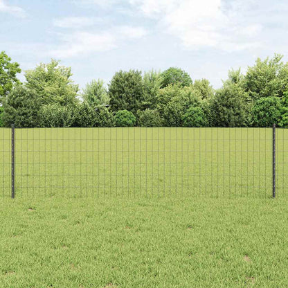 Euro Fence with Post PVC-Coated Steel Grey Mesh