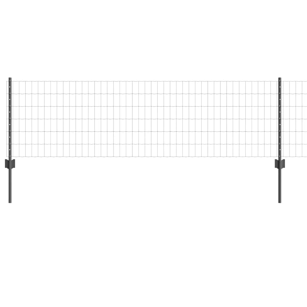 Euro Fence with Post PVC-Coated Steel Grey Mesh
