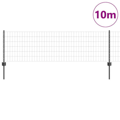 Euro Fence with Post PVC-Coated Steel Grey Mesh