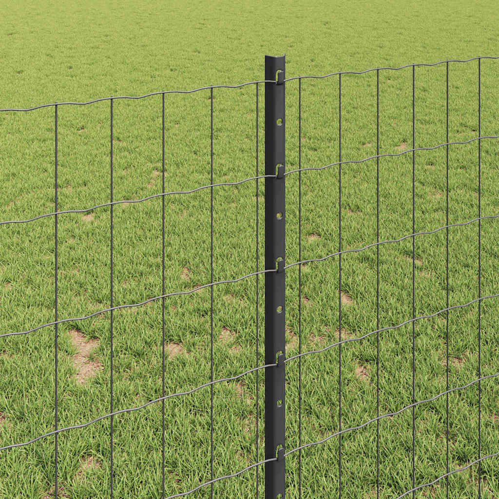 vidaXL Euro Fence with Post 10 x 1 m PVC-Coated Steel Grey Mesh 4