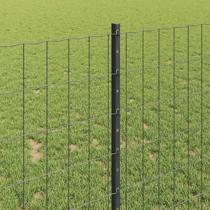 vidaXL Euro Fence with Post 10 x 1 m PVC-Coated Steel Grey Mesh 4