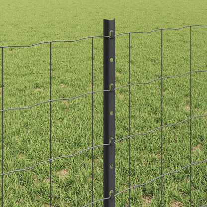 Euro Fence with Post PVC-Coated Steel Grey Mesh